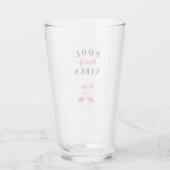Personalisiertes Poolparty-Feeling Flamingo Trinkg Glas (Rückseite)
