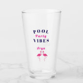 Personalisiertes Poolparty-Feeling Flamingo Trinkg Glas (Vorderseite)