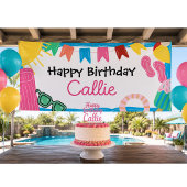 Personalisiertes Poolparty-Geburtstagsbanner Banner
