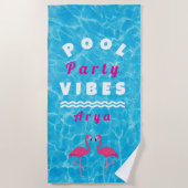 Personalisiertes Poolparty-Gefühl Strandtuch (Vorderseite)