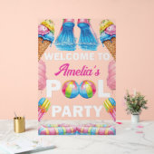 Personalisiertes Poolparty-Willkommen Acrylschild (Hochzeit)