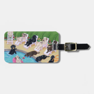 Personalisiertes Poolside-Party Labradors Gepäckanhänger