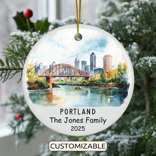 Personalisiertes Portland Ornament, Oregon Keramik Ornament