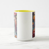 Personalisiertes Portrait der Blume White Unicorn Tasse (Zentrum)