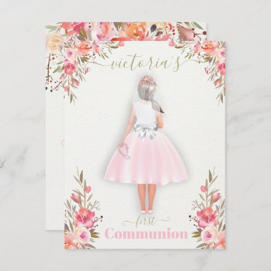 Personalisiertes Portrait Girl del Malcantone Einladung (Vorne/Hinten)