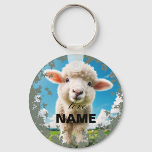 Personalisiertes Portrait Lamb Lover Schlüsselanhänger