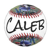 Personalisiertes Portrait mit Name Baseball (Rückseite)