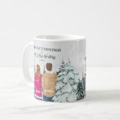 Personalisiertes Portrait Unser erstes Weihnachten Kaffeetasse (Vorderseite Links)