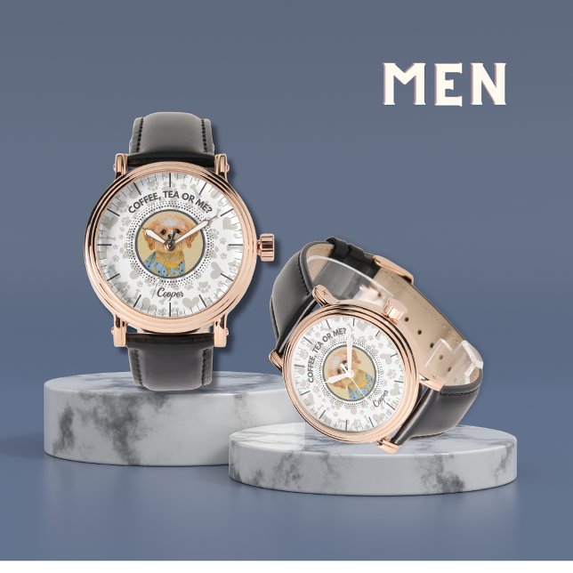 Personalisiertes Portrait - Zeit für Erwachsene un Armbanduhr (Custom Pet Photo Watch)