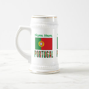 Personalisiertes Portugal-Flagge-Erbe Bierglas