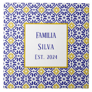 Personalisiertes Portugiesisches Tiles blaues Mitt Fliese