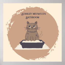 Personalisiertes Poster, Katzenbad, braune Katze Poster