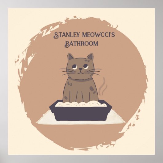Personalisiertes Poster, Katzenbad, braune Katze Poster (Vorne)