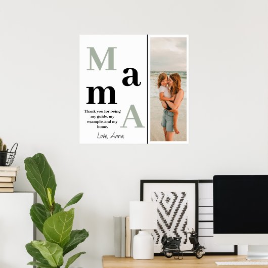 Personalisiertes Poster Mama-Lovely Message and Fo (Heimbüro)