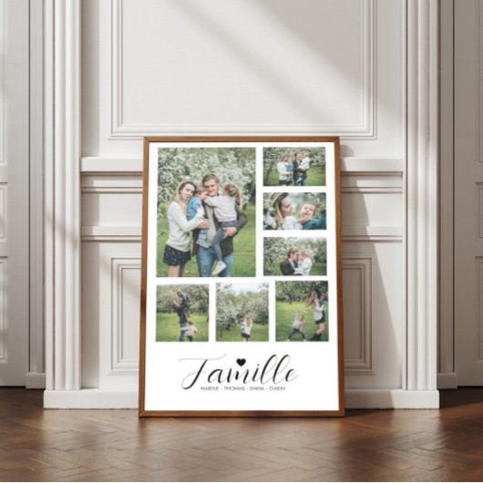 Personalisiertes Poster unserer Familie 7 Fotos un