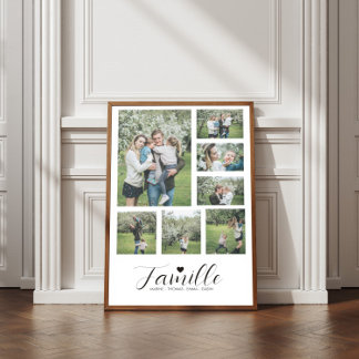 Personalisiertes Poster unserer Familie 7 Fotos un