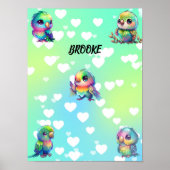 Personalisiertes Poster von Regenbogen-Vögeln & He (Vorne)