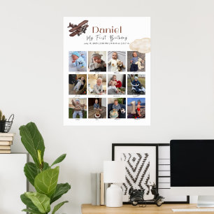 Personalisiertes Poster zur ersten Geburtstags-Fot