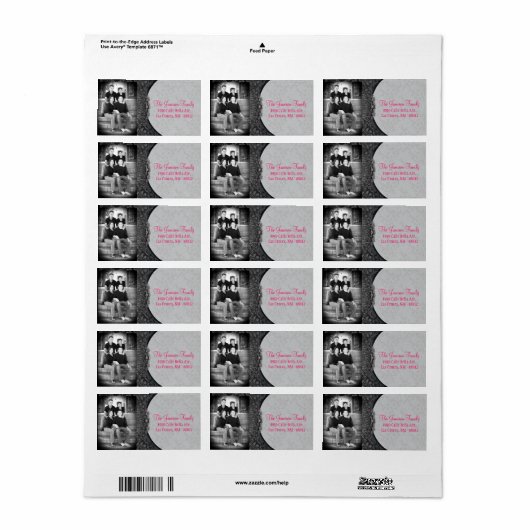 Personalisiertes Postetikett für Foto-Spitzenflora Adressaufkleber (Vorne)