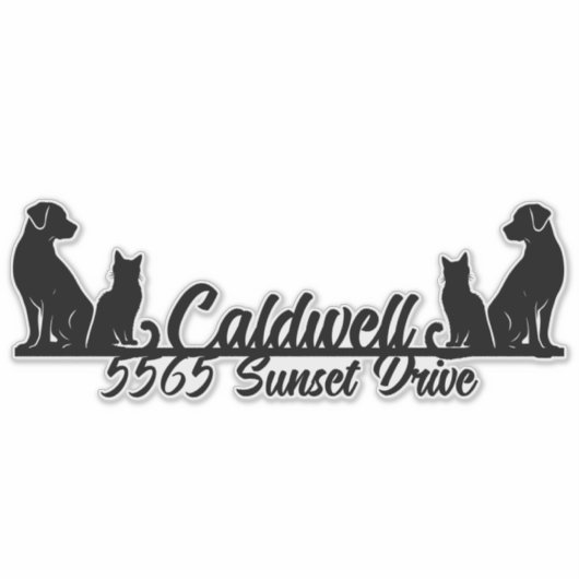 Personalisiertes Postfach für Katzen und Hunde Aufkleber (Vorderseite)