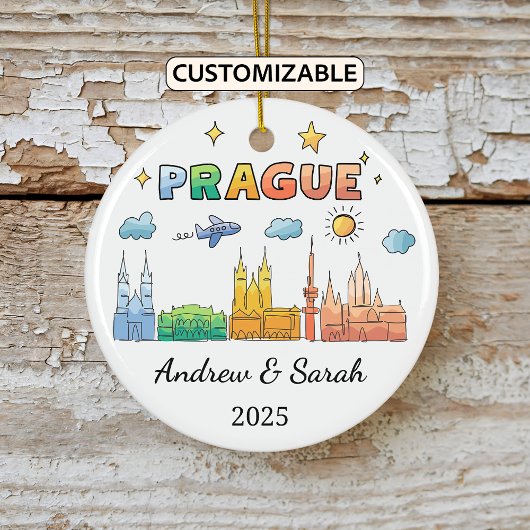 Personalisiertes Prager Ornament, Tschechische Rep Keramik Ornament