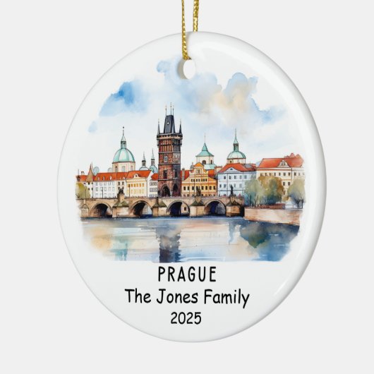 Personalisiertes Prager Ornament, Tschechische Rep Keramik Ornament (Links)