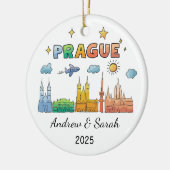 Personalisiertes Prager Ornament, Tschechische Rep Keramik Ornament (Links)