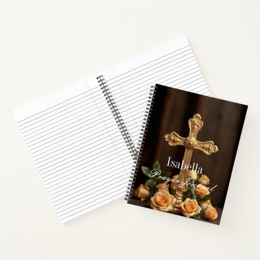 Personalisiertes Prayer Journal Gold Cross & Rose Notizblock (Innenseite)