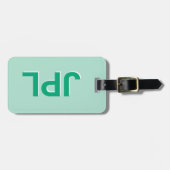 Personalisiertes Preppy-Anfangsmonogramm Gepäckanhänger (Vorderseite horizontal)