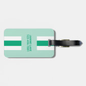 Personalisiertes Preppy-Anfangsmonogramm Gepäckanhänger (Rückseite horizontal)