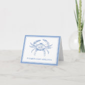 Personalisiertes Preppy Blue und White Crab an der (Vorderseite)