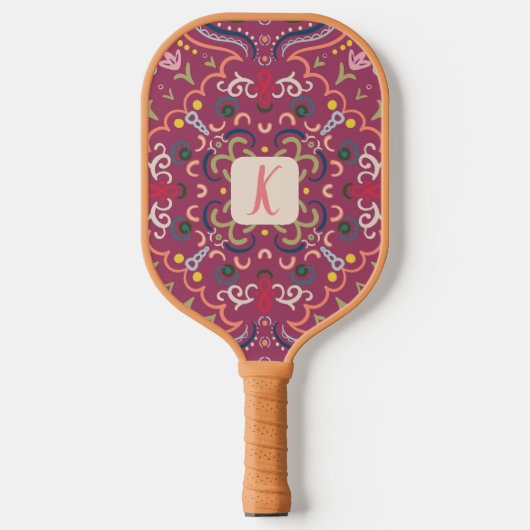 Personalisiertes Preppy Retro Pickleball Paddel Schläger (Vorderseite)