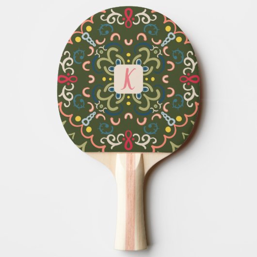 Personalisiertes Preppy Retro Ping Pong Paddel Tischtennis Schläger (Rückseite)