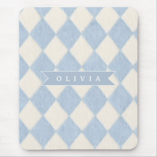 Personalisiertes Preppy Sanftes Blau Flauschiges A Mousepad