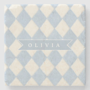 Personalisiertes Preppy Sanftes Blaues Flauschiges Steinuntersetzer