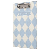 Personalisiertes Preppy Soft Blau Flauschig Argyle Klemmbrett (Links)