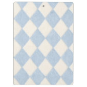 Personalisiertes Preppy Soft Blau Flauschig Argyle Klemmbrett (Rückseite)