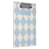 Personalisiertes Preppy Soft Blau Flauschig Argyle Klemmbrett (Rechts)