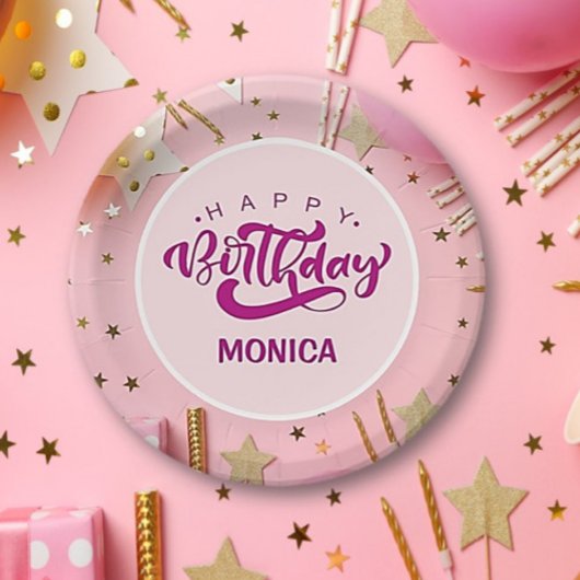 Personalisiertes PRETTY Alles Gute zum Geburtstag  Pappteller