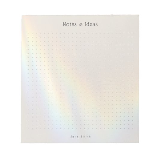 Personalisiertes Prisma-Regenbogen-Ästhetik-Punkt- Notizblock (Vorderseite)