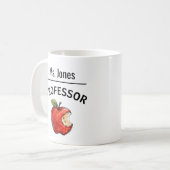 Personalisiertes PROFESSOR Name Apfelgeschenk Kaffeetasse (Vorderseite Links)