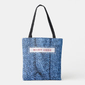 Personalisiertes Projekt "Blaues Knittern" Tasche (Rückseite)