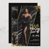 Personalisiertes PROM SEND-OFF Foto Glamour Fashio Einladung (Vorne/Hinten)