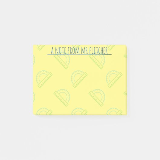 Personalisiertes Protractor-Math-Muster Post-it Klebezettel (Vorderseite)
