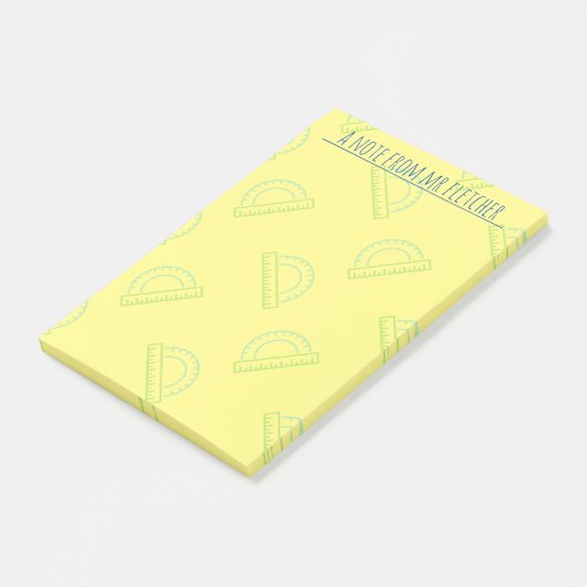 Personalisiertes Protractor-Math-Muster Post-it Klebezettel (angewinkelt)