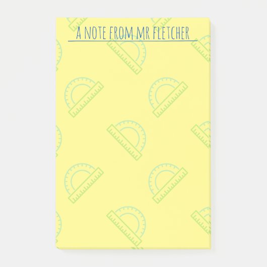 Personalisiertes Protractor-Math-Muster Post-it Klebezettel (Vorderseite)