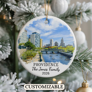Personalisiertes Providence-Ornament, Rhode Island Keramik Ornament