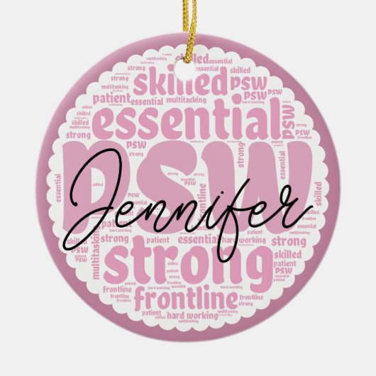 PERSONALISIERTES PSW KERAMIK ORNAMENT (Vorne)