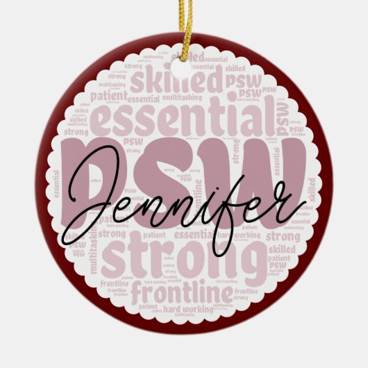 PERSONALISIERTES PSW KERAMIK ORNAMENT (Vorne)