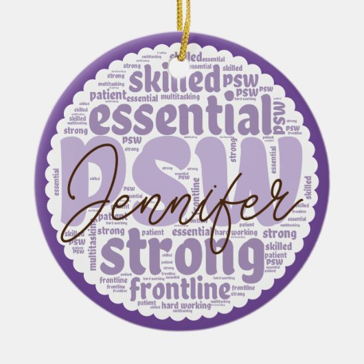 PERSONALISIERTES PSW KERAMIK ORNAMENT (Vorne)